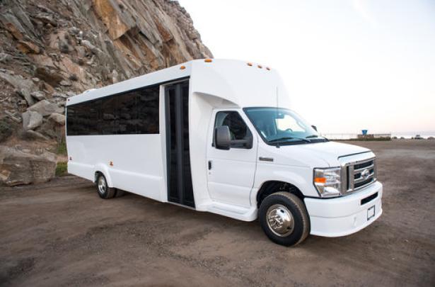 white Party bus Exterior g