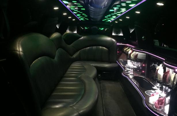 black lincoln town car interior