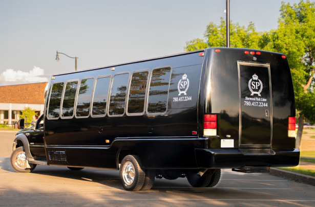 Black Ford F550 Party Bus exterior